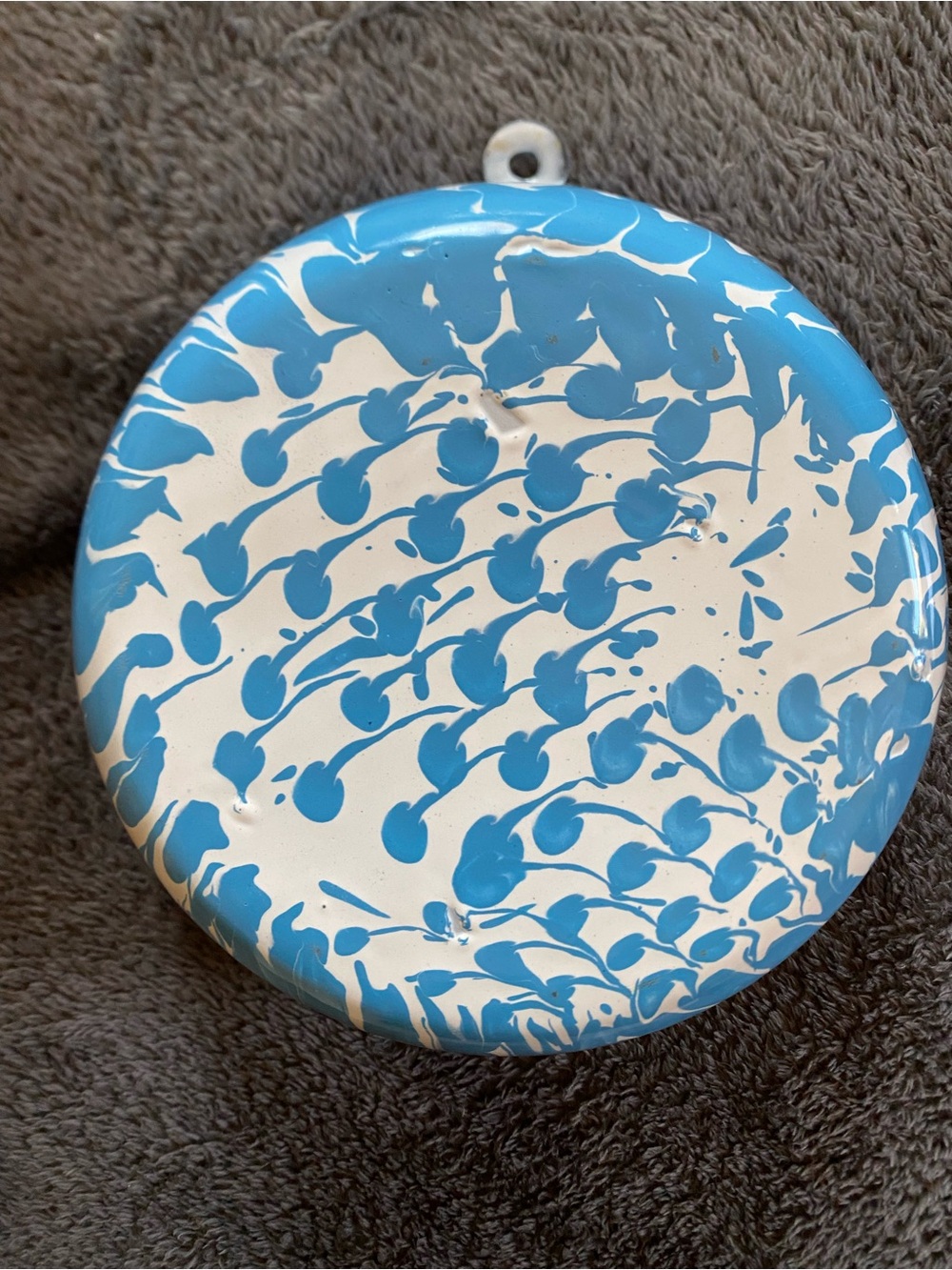 Hand-Painted Blue and White Ceramic Wall Accent